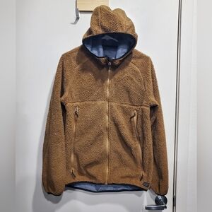 Men's Tan Sherpa Hooded Jacket